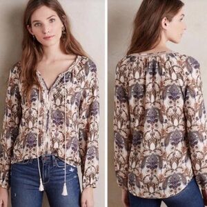 Anthropologie Meadow Rue Myrtle Long Sleeve Paisley‎ size 8